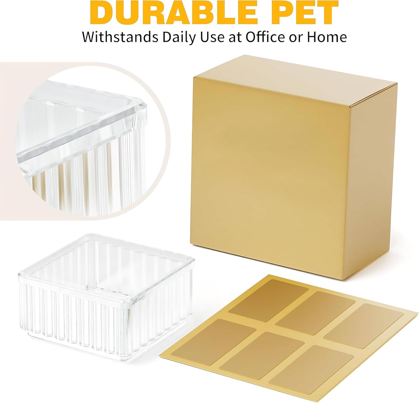Clear Stackable Desk Organizer & Paper Clip Holder, 4 Pack - Small Desktop & Drawer Organizers for Paperclips, Binder Clips, Hair Ties, Jewelry, Pins, Multi-Purpose Storage for Office, Home & School