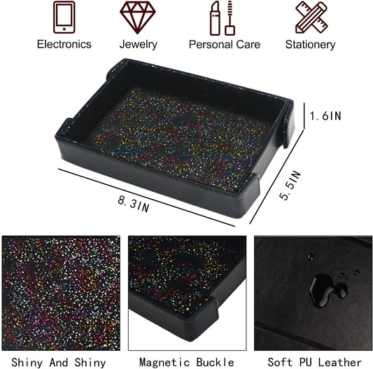 Valet Tray, Desktop Organizer and Catchall Tray for Keys, Wallet, Phone, Jewelry | Multi-Use Entryway Table, Desk & Nightstand Storage for Men & Women