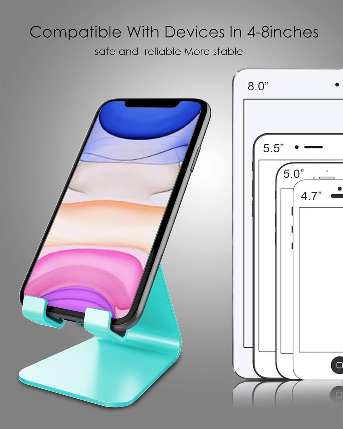 CreaDream Cell Phone Stand, Cradle, Holder, Aluminum Desktop Stand Compatible with Switch, All Smart Phone, iPhone 15 14 13 12 Pro Max Plus Mini Xr X Se 8 SE -Rose Gold