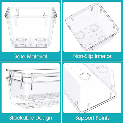 StorMiracle 28 PCS Clear Plastic Drawer Organizers Set, 4 Size Desk Drawer Organizer Trays for Makeup, Jewelry, Kitchen Utensils, Gadgets and Office Accessories