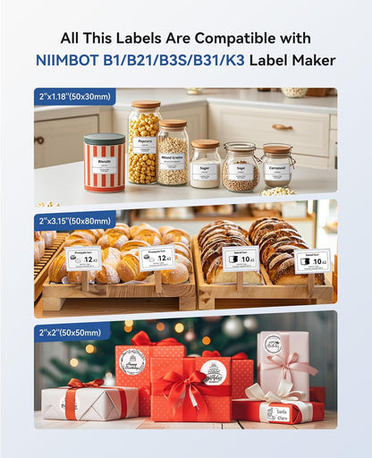 NIIMBOT B1 Label Maker Machine, Thermal Label Printer Easy to Use for Office, Home, Business, Came with 1 Roll White Label(Blue)
