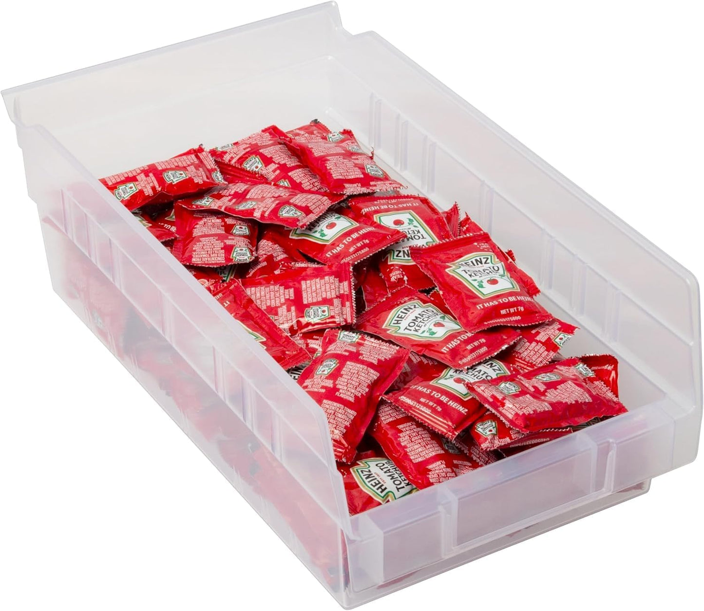 Akro-Mils 30130 Plastic Shelf Bins, Heavy Duty Storage Bins for Garage, Closet, and Drawer Organization, 12" x 6-1/2" x 4", Red, 12-Pack