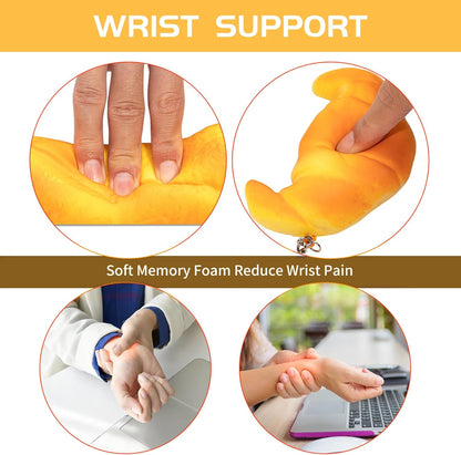 Soft Toast Bread Baguette Shape Anti-Skid Keyboard Wrist Rest Support for Office,Computer,Laptop& Mac,Slow Bounces Back Foam for Easy Typing & Pain Relief