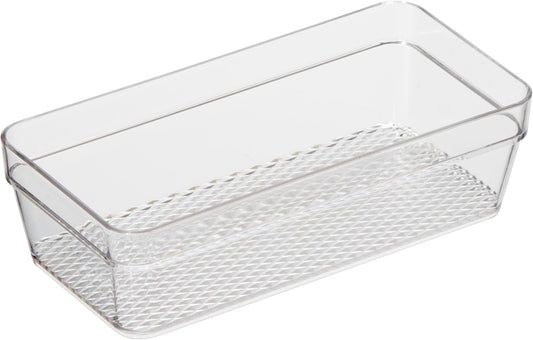 Oggi Set of 5 Clear Drawer Organizers - (1) 3x6.25, (2) 3x9.5, (2) 3x12.5 - Ideal for Organizing Kitchen Drawers, Office, Desk, Silverware, Kitchen Utensils, Cosmetics and Bathrooms