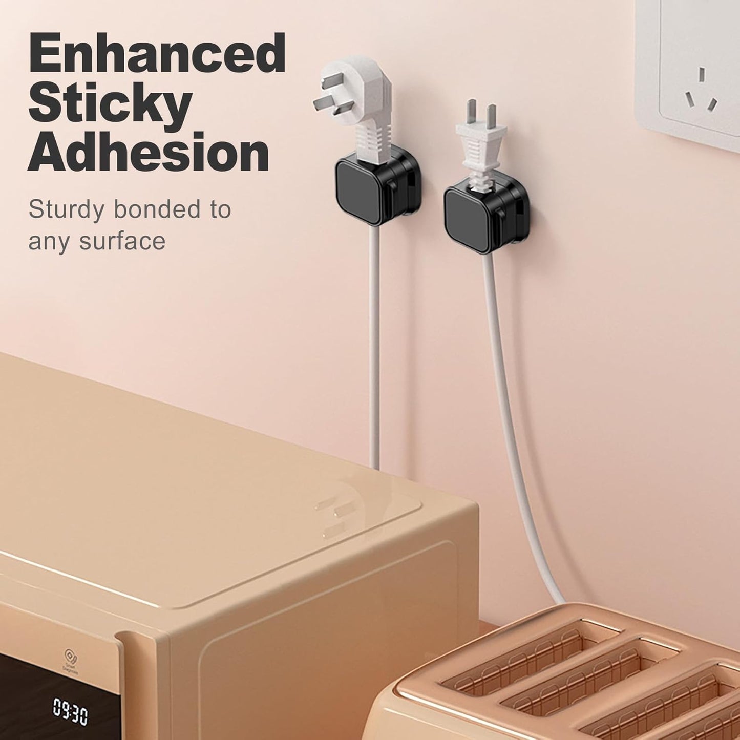 12 Pack Magnetic Cable Clips, Adjustable Desk Cord Holder and Cable Organizer for Home, Office, Car, Nightstand, Adhesive Wire Holder for USB, Phone, and Desktop Management