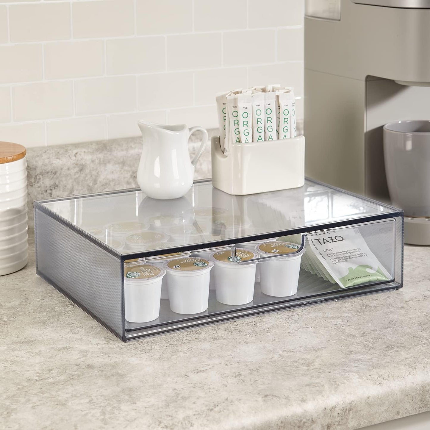 STORi STAX Plastic Stackable Organizer Drawers (Set of 2) Clear | 12.5" Wide | Set Includes Two Open Drawer | Organize Office Desk Accessories & Sort Paper | Made in USA