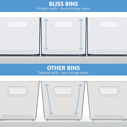 STORi Bliss 10" x 6" Open Clear Pantry Organizer Bin, Set of 4, Plastic Containers with Handle for Kitchen, Fridge, Cabinet, Closet, Bathroom, Undersink Storage Made in USA