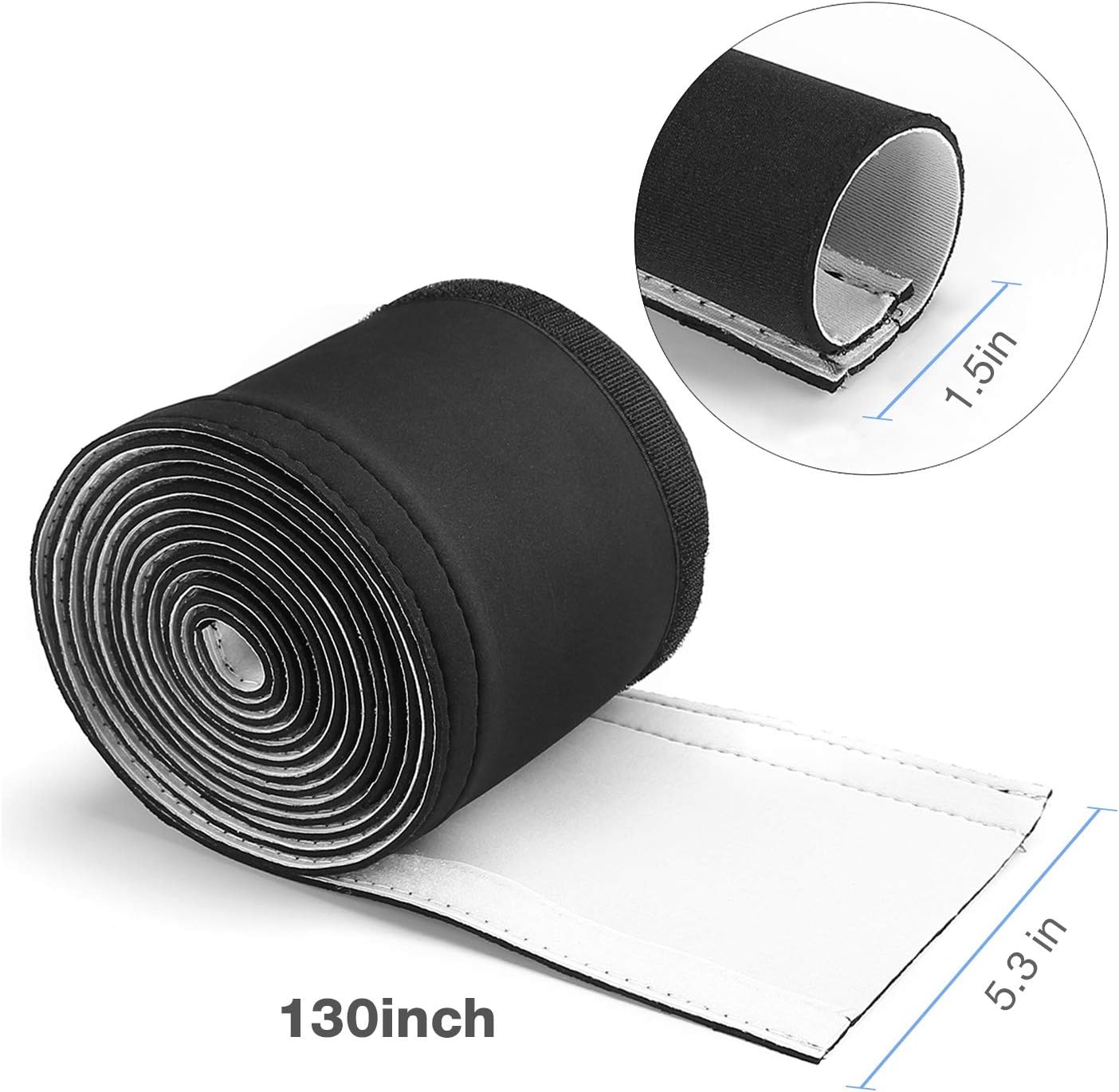 JOTO 4 Pack Cable Management Sleeve, 19-20 Inches Cord Organizer System with Zipper for TV Computer Office Home Entertainment, Flexible Cable Sleeve Wrap Cover Wire Hider System -Black