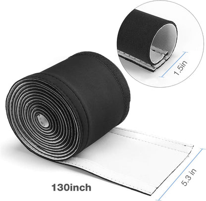 JOTO 4 Pack Cable Management Sleeve, 19-20 Inches Cord Organizer System with Zipper for TV Computer Office Home Entertainment, Flexible Cable Sleeve Wrap Cover Wire Hider System -Black