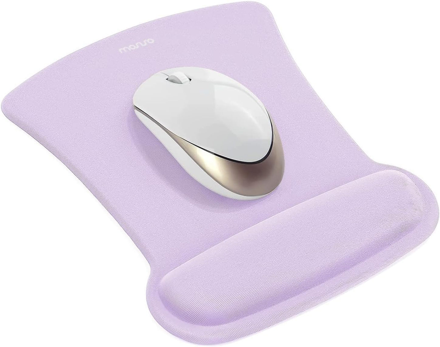 MOSISO Wrist Rest Support for Mouse Pad & Keyboard Set, Ergonomic Mousepad Non-Slip Base Home/Office Pain Relief & Easy Typing Cushion with Neoprene Cloth & Raised Memory Foam, Apricot