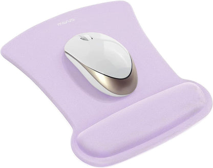 MOSISO Wrist Rest Support for Mouse Pad & Keyboard Set, Ergonomic Mousepad Non-Slip Base Home/Office Pain Relief & Easy Typing Cushion with Neoprene Cloth & Raised Memory Foam, Apricot