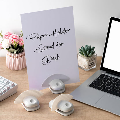 Faccito 3 Pcs Paper Holder Stand for Typing Non-Slip Mat Desktop Folder Document Holder with Anti-Slip Pads Portable Copy Stand Desktop Clamp for A4 Paper Office Reading (White,Blue,Red)