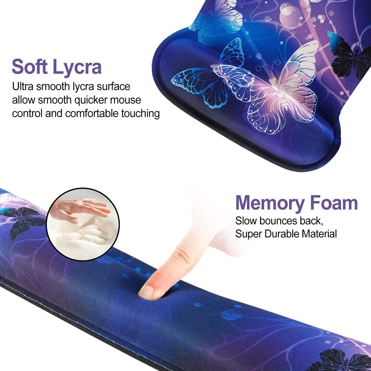 Keyboard Wrist Rest Pad Ergonomic Mouse Pad Set, ToLuLu Gel Mouse Pad Wrist Support for Computer Laptop, Mousepad Keyboard Wrist Support with Memory Foam for Easy Typing Pain Relief, Van Gogh Painting