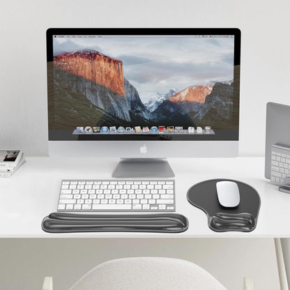 Gel Mouse pad & Keyboard Wrist Rest Set, Ergonomic Keyboard and Mousepad with Wrist Support, Keyboards Wrist Rest, Computer Keyboards Pad, Cooling Gel Blue