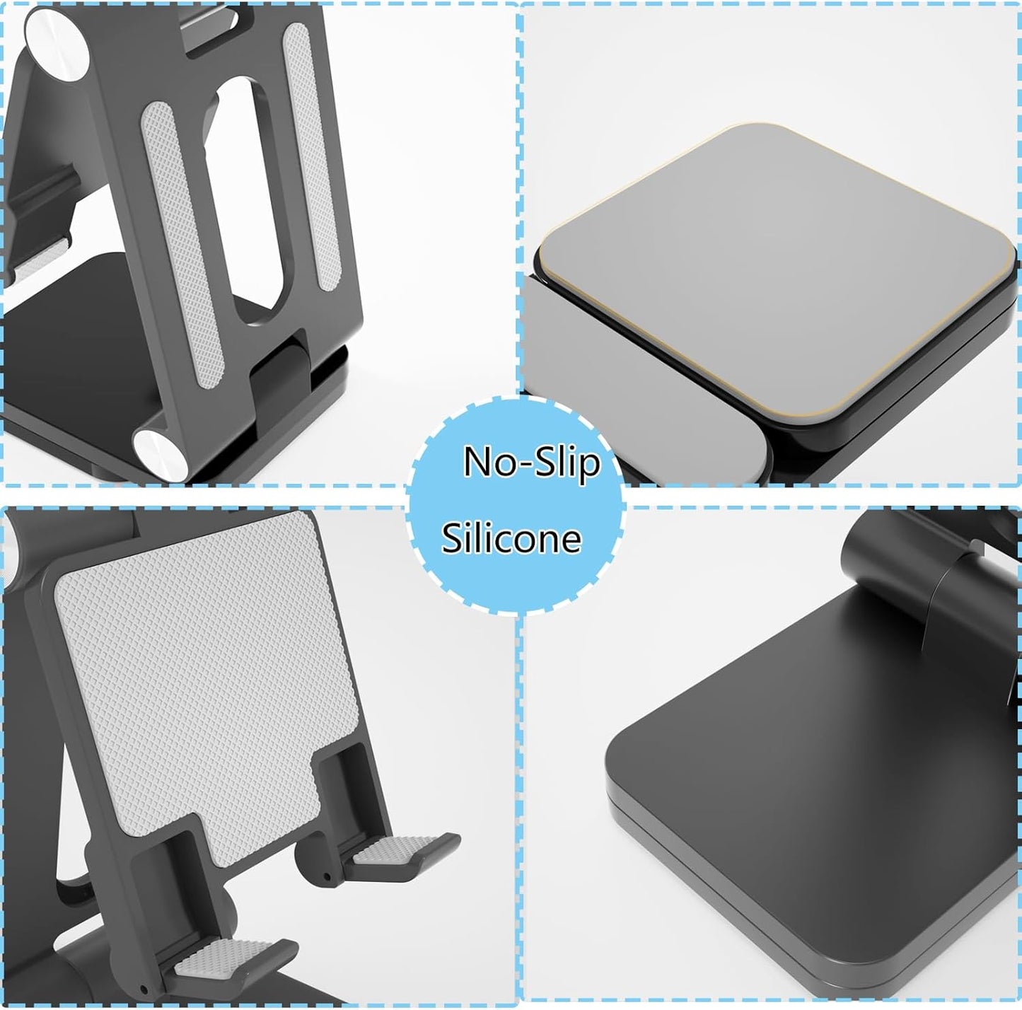 Fanlory Folding Cell Phone Stand,Laptop Stand, Adjustable Height and Angle Foldable Cell Phone Stand Holder for Desk, Taller iPhone Stand Compatible with 4-11" Smartphones Tablet Laptop,Gift for Mom