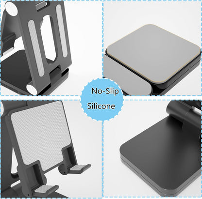 Fanlory Folding Cell Phone Stand,Laptop Stand, Adjustable Height and Angle Foldable Cell Phone Stand Holder for Desk, Taller iPhone Stand Compatible with 4-11" Smartphones Tablet Laptop,Gift for Mom