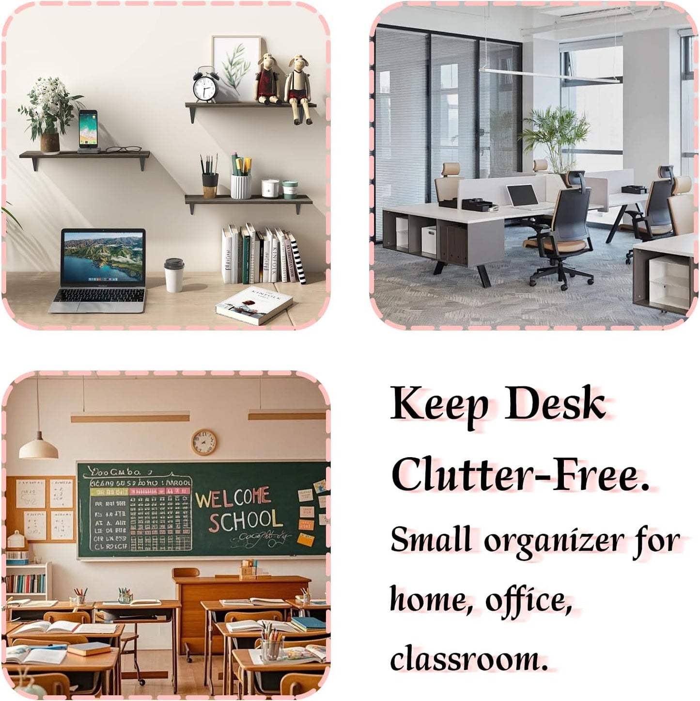 Small Drawer Organizer for Desk, 7.1" x 3.8" x 4.6" Mini Desktop Drawer Organizer with 9 Clear Drawers, Compact Craft & Office Supplies Organizer for Home School (Pink)