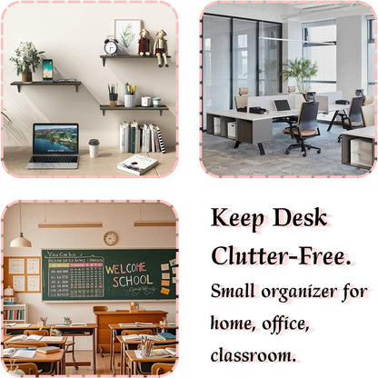 Small Drawer Organizer for Desk, 7.1" x 3.8" x 4.6" Mini Desktop Drawer Organizer with 9 Clear Drawers, Compact Craft & Office Supplies Organizer for Home School (Pink)