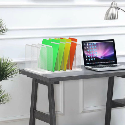 Kuntine.B Desk File Organizer 5 Sections Upright Mesh Desktop Organizer File Sorter Office Organization File Holder for Home, Office & Classroom