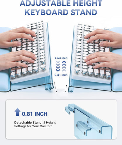 Laborio Computer Keyboard Stand for Desktop, 2-Level Height Adjustment Keyboard Wrist Rest, Non-Slip Key Board Riser Pad for Office, Gaming, and Home Desks