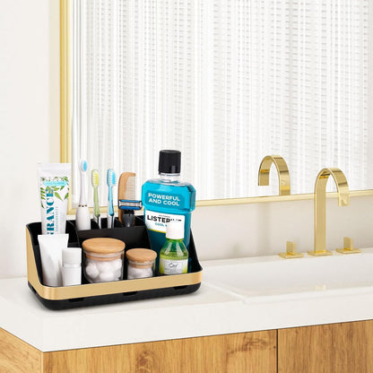 GFWARE Bathroom Organizers and Storage - Detachable 7 Slots Kids Electric Toothbrush and Toothpaste Holde Drainage for Bathroom Accessories Organization Counter Vanity Storage