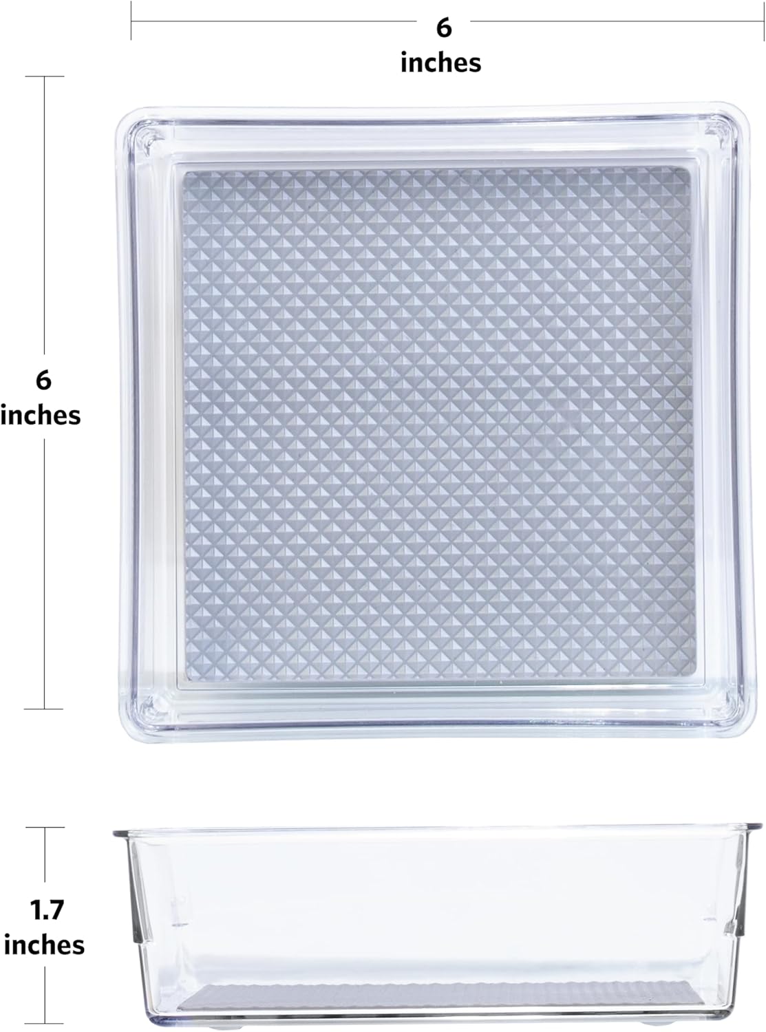 Glad Drawer Organizer Bin, 15x9 - Divided Clear Plastic Storage Tray for Junk Drawers, Kitchen Utensils, Bathroom Vanity, and Organizing Pantry - BPA Free, Food Safe, Non Slip