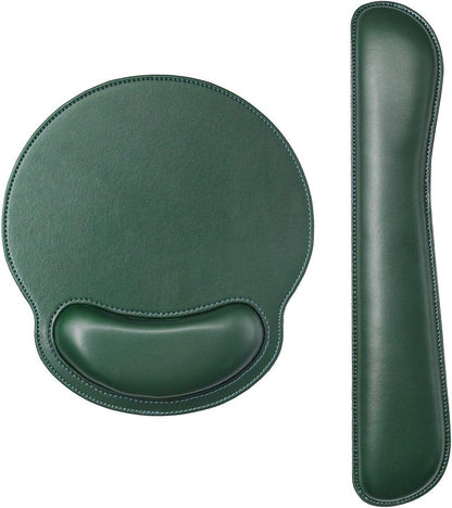RICHEN Ergonomic PU Leather Keyboard Wrist Rest and Mouse Pad with Wrist Support, Memory Foam Set for Computer/Laptop,Gaming and Office, Comfortable for Easy Typing & Pain Relief (PU Brown)