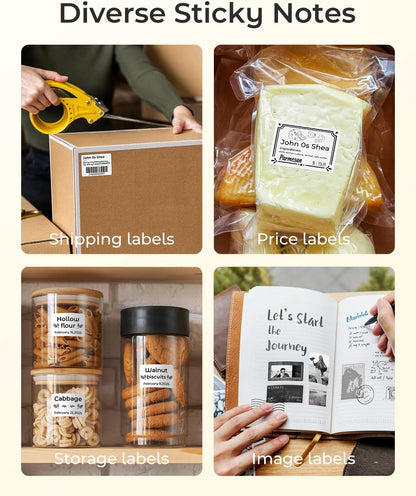 Memoqueen Thermal Label Maker - M110 Barcode Label Printer Portable Bluetooth Labeler Maker Machine for for Small Business, Address, Logo, Clothing, Mailing, with 40x30mm Label, Pink