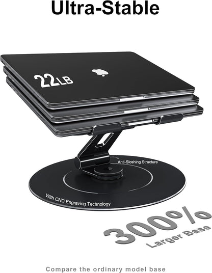 LOXP Adjustable Laptop Stand for Desk, Metal Foldable Laptop Riser, Ventilated Cooling Lectern, Ergonominc Computer Notebook Stand for Desk Compatible with 10-15.6“ Laptops