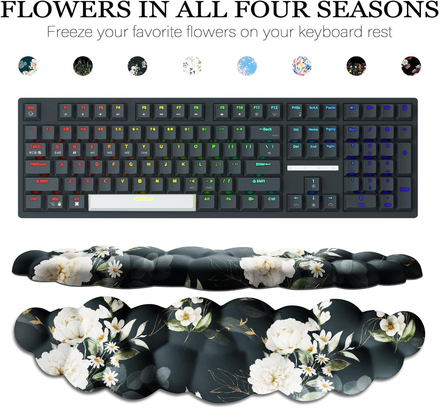 JIKIOU Upgrade Leather Cloud Keyboard Wrist Rest, Cloud Wrist Rest with Non-Slip PU Base, Comfortable Memory Foam Wrist Rest for Computer Laptop Mac Gaming Office and Pain Relief Christmas Wish Gift