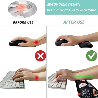 Keyboard Wrist Rest Mouse Wrist Support Set, Memory Foam Wrist Rest Pad for Computer Laptop Keyboard Mouse, Ergonomic Wrist Cushion Support for Typing Pain Relief, Gaming Home Office, Purple