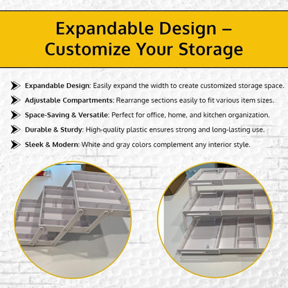 3 Tier Drawer Organizer, Multi Level Smart Drawer Organizer for Desk, Expandable Organizer for Office, Makeup, Jewelry, Kitchen, Folding Storage for Home and Office Drawers & Craft Organizer - Gary