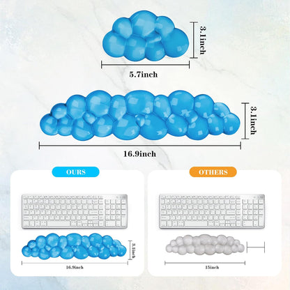 Gel Cloud Keyboard and Mouse Wrist Rest, Cute Wrist Support and Arm Support Keyboard Rest for Keyboard and Mouse Typing Pain Relief，Suitable for Office/Computer/Laptop/Gaming (Pink)