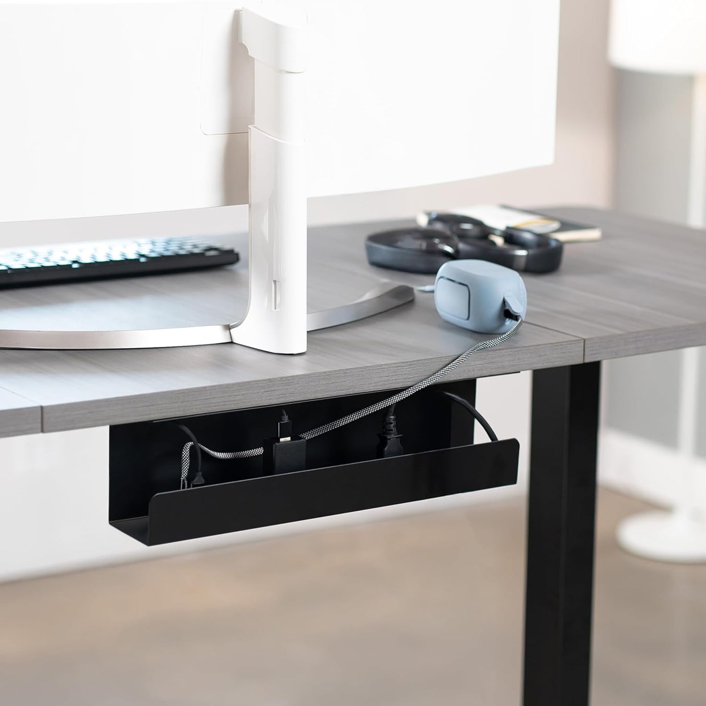 VIVO Under Desk 17 inch Cable Management Tray, Cord Organizer, Home Office Desk Accessories, White, DESK-AC06-1CW
