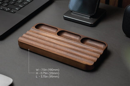 MUUJEE Wooden Desk Tray Organizer - 7.5 x 3.75 for Work Teacher Dad Wood Tray Work Minimalist Rustic