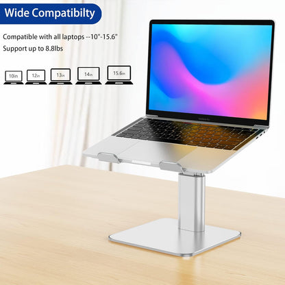 BESIGN LSX6 Computer Holder Stand, Ergonomic Adjustable Notebook Riser for Standing Work, Compatible with Air, Pro, Dell, HP, Lenovo More 10-14" Laptops, Black