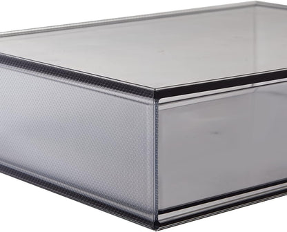 STORi STAX Plastic Stackable Organizer Drawers (Set of 2) Clear | 12.5" Wide | Set Includes Two Open Drawer | Organize Office Desk Accessories & Sort Paper | Made in USA