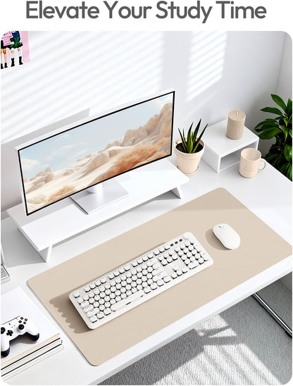 YSAGi Leather Desk Protector, Office Mat, Large Mouse Mat, Non-Slip PU Leather Blotter, Laptop Pad, Waterproof Writing Pad for Office and Home (Light Pink, 23.6" x 13.8") - Colors A
