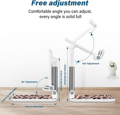 Desk Cell Phone Stand - Adjustable Angle-iPad Holder, Universal Compatible Phone Holder for Desk