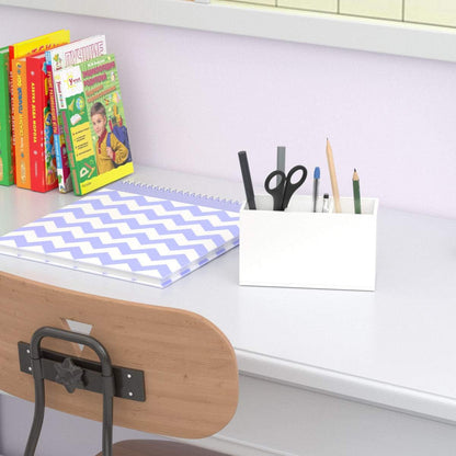 NIUBEE Acrylic Pen Holder 4 Compartments, Clear Pencil Organizer Cup for Countertop Desk Accessory Storage