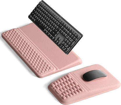 Vaydeer Keyboard Stand and Mouse Pad Set with Wrist Rest, Soft Memory Foam Wrist Support, Ergonomic Wrist Cushion for Desk, Relieves Carpal Tunnel Pain, Palm Hand Typing for Office, Home, Gaming