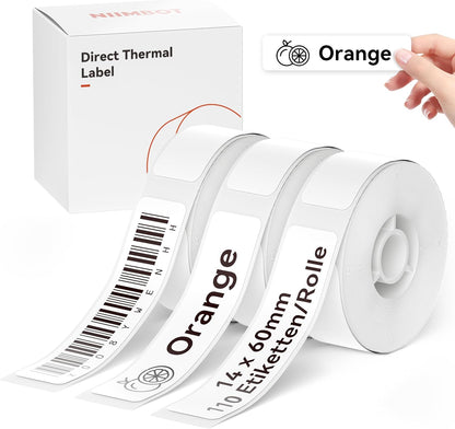 NIIMBOT D11 Label Tape D110 Label Maker Papers 3Rolls Cable Labels, Self-Adhesive Labeling Tape 0.47" X 4.29" (12 X 109mm) Cable Label Refills for Home Office Circuit Box, 195 Labels/3Rolls, White