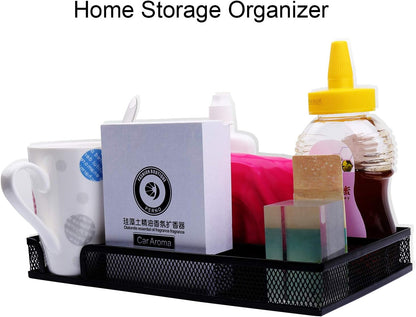 Desk Drawer Organizer, A4 Large Metal Mesh Desk Rrganizer Tray, Versatile Storage Box Set for Office Home Supplies,13 x 9 inches