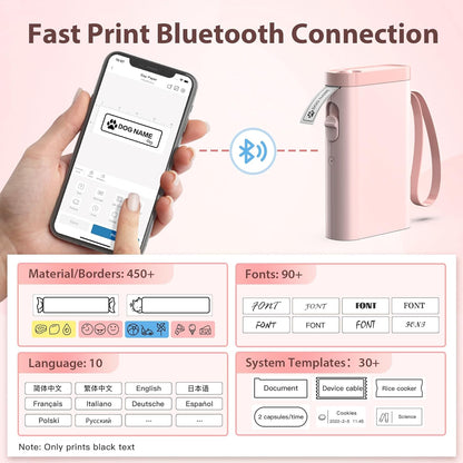 P21 Label Maker Machine with Tape, Bluetooth Label Printer Thermal Mini Label Makers with Built-in Cutter and Multiple Templates, Portable Printers for School, Office, Home Use (Green)