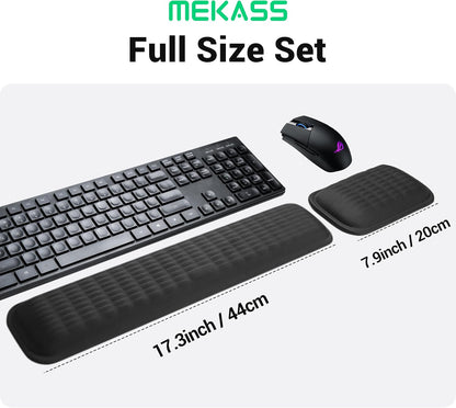 MEKASS Keyboard Wrist Rest, Soft Memory Foam Wrist Support for Keyboard, Keyboard Hand Rest Pad for Wrist Pain Relief, Keyboard Wrist Guard for Long Hours of Work, Gaming, Studying（Classic Black）
