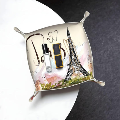 Retro Video Game Pattern Leather Vanity Tray Desktop Storage Organizer, Decorative Catchall Perfume Tray, Bathroom Valet Tray,Nightstand Caddy Holder for Keys Phone Wallet Coin Jewelry, S