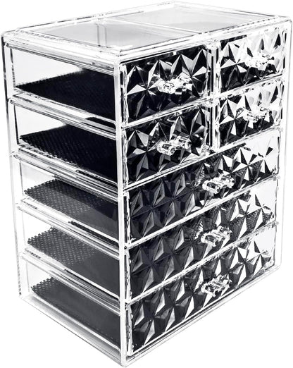 Sorbus Acrylic Makeup Organizer Set, 6-Drawer Vanity & Countertop Cosmetic Storage with Small & Wide Drawers, Clear Makeup Storage for Brushes, Lipsticks, Jewelry – Holiday Gift for Women & Teens