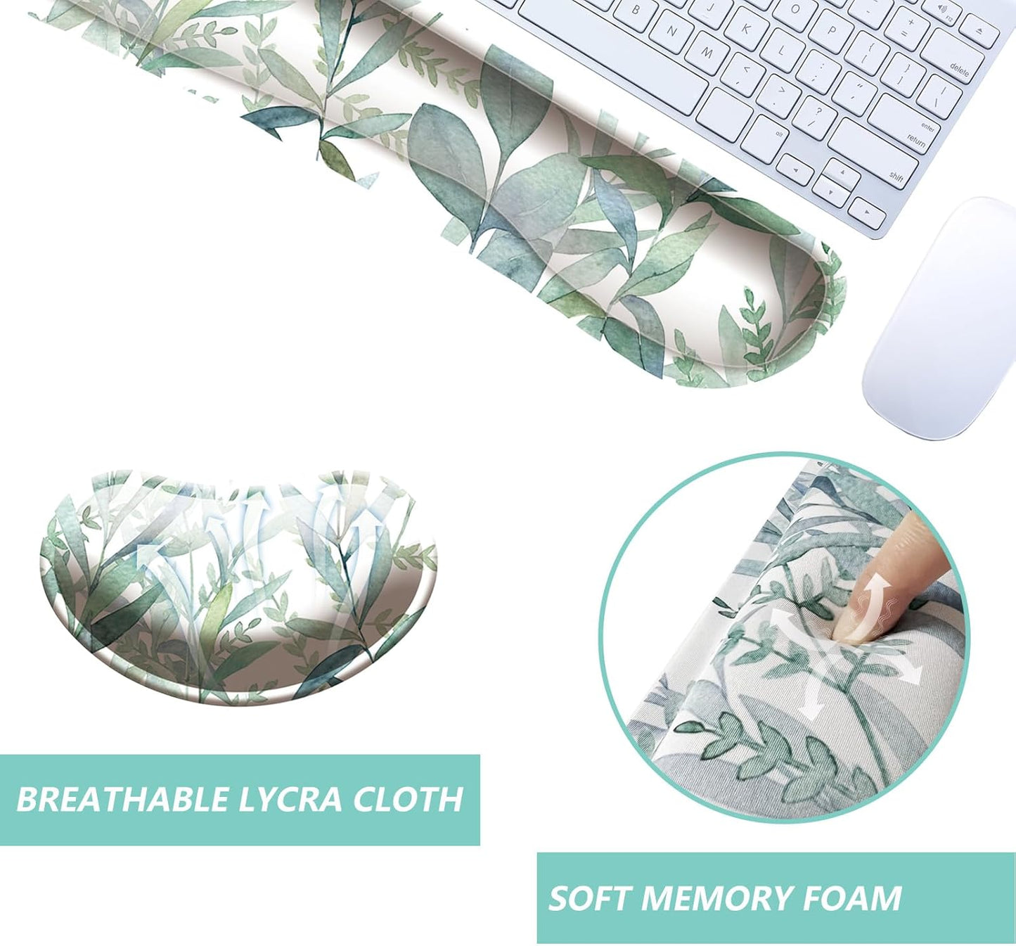 Keyboard Wrist Rest Mouse Wrist Support Set, Memory Foam Wrist Rest Pad for Computer Laptop Keyboard Mouse, Ergonomic Wrist Cushion Support for Typing Pain Relief, Gaming Home Office, Purple