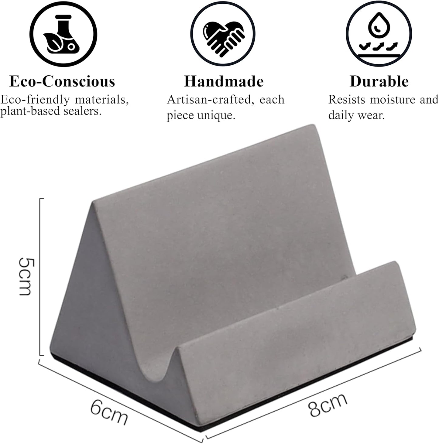 Concrete phone stand, desktop phone stand, multifunctional stand, compatible with iPhone 16/15/14/13/12 smartphones (Ink wash)