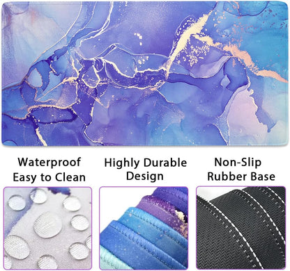 Memory Foam Ergonomic Keyboard Wrist Rest Pad and Mouse Wrist Rest Support Mouse Pad Set for Office Gaming Easy Typing-Pink Fluid